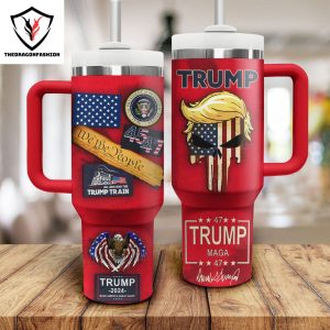 Trump 2024 Tumbler With Handle And Straw