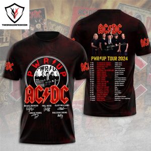 Pwr Up Tour 2024 AC DC Signature 3D T-Shirt