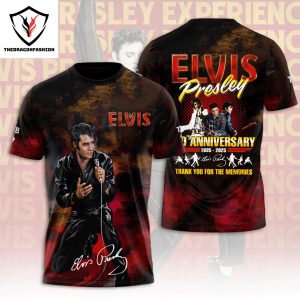 Elvis Presley 90th Anniversary 1935-2024 Signature Thank You For The Memories 3D T-Shirt