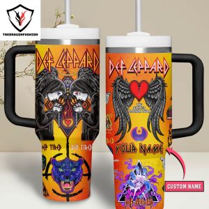 Def Leppard Let Get Rocked Tumbler With Handle And Straw