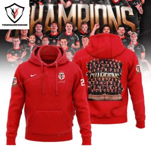2024 Champions Double Stade Toulousain Hoodie – Red