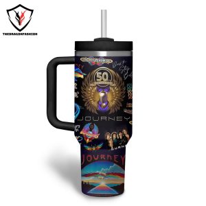 Journey Dont Stop Believin Tumbler With Handle And Straw