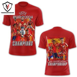 UEFA Euro 2024 Champions Spain UEFA European Football Championship 3D T-Shirt