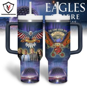 Eagles Band The Long Goodbye Tumbler With Handle And Straw