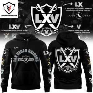 Las Vegas Raiders Hoodie Celebrating 65 Years Silver & Black Hoodie