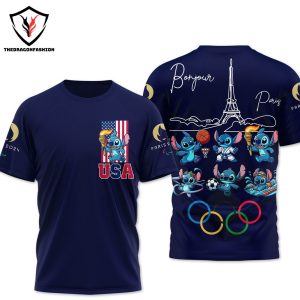 Stitch Team USA Olympics Paris 2024 3D T-Shirt