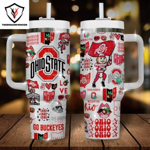 Ohio State Buckeyes Go Buckeyes Tumbler With Handle And Straw