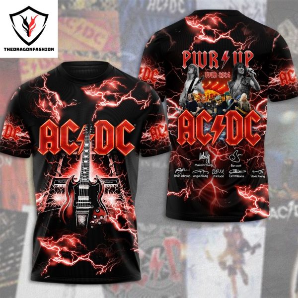 AC DC Pwr Up Tour 2024 Signature 3D T-Shirt