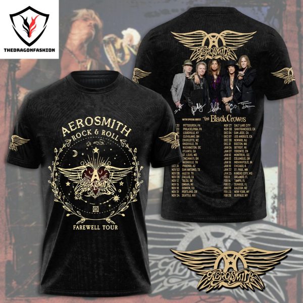 Aerosmith Rock & Roll Farewell Tour 2024 3D T-Shirt