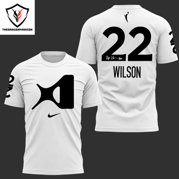 Aja Wilson 22 Signature 3D T-Shirt – White