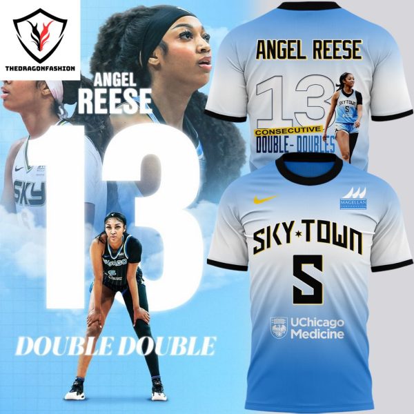 Angel Reese Chicago Sky Consecutive Double-Doubles 3D T-Shirt