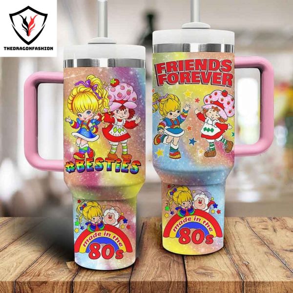 Besties Make In The 80s Friends Forever Tumbler With Handle And Straw