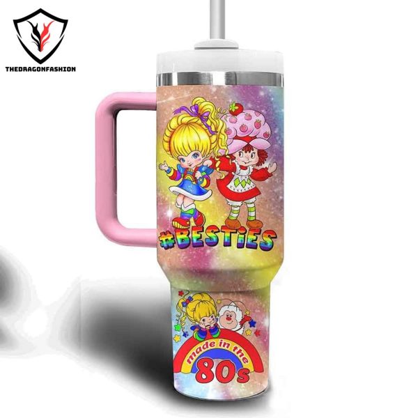 Besties Make In The 80s Friends Forever Tumbler With Handle And Straw