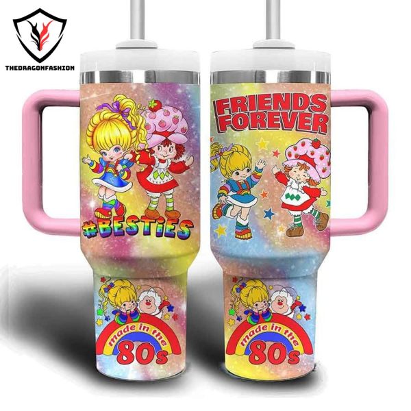 Besties Make In The 80s Friends Forever Tumbler With Handle And Straw