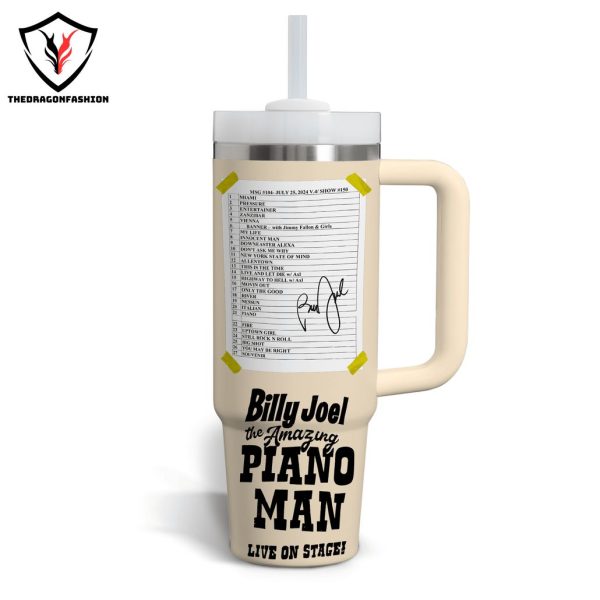 Billy Joel The Amazing Piano Man Live On Stage Tumbler With Handle And Straw