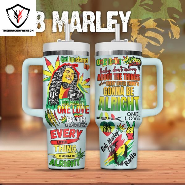 Bob Marley Get Up Stand Up Tumbler With Handle And Straw