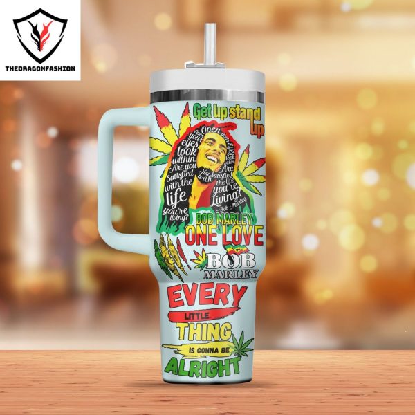 Bob Marley Get Up Stand Up Tumbler With Handle And Straw