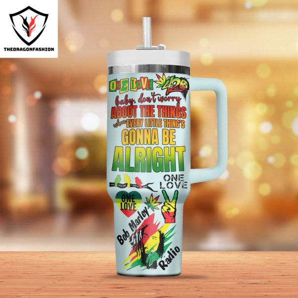 Bob Marley Get Up Stand Up Tumbler With Handle And Straw