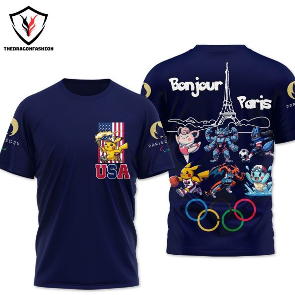 Bonjour Paris 2024 Team USA 3D T-Shirt