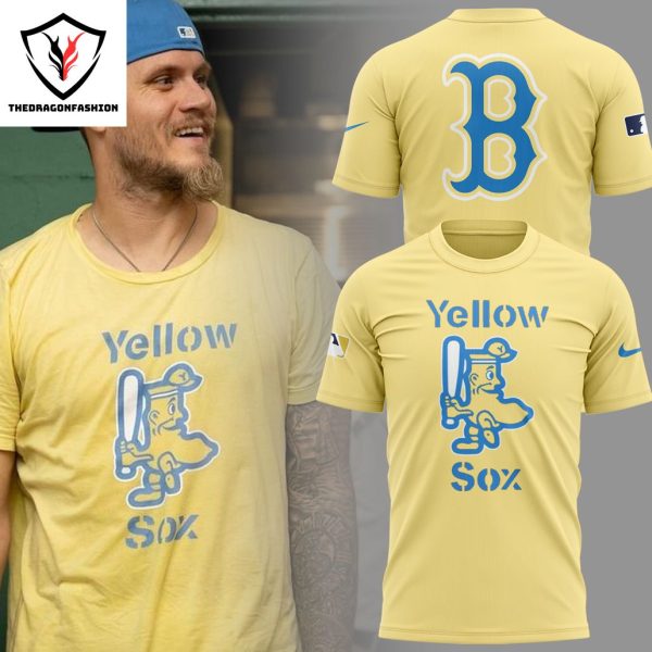 Boston Red Sox Yellow Sox Deisgn 3D T-Shirt