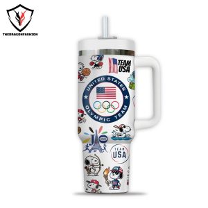 Team USA Olympics Paris 2024 Go For The Gold Tumbler With Handle And Straw