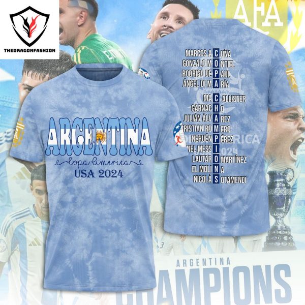 Copa America 2024 Argentina 3D T-Shirt