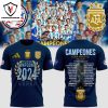 Campeones Copa America USA 2024 Head Coach – Lionel Scaloni Argentina 3D T-Shirt