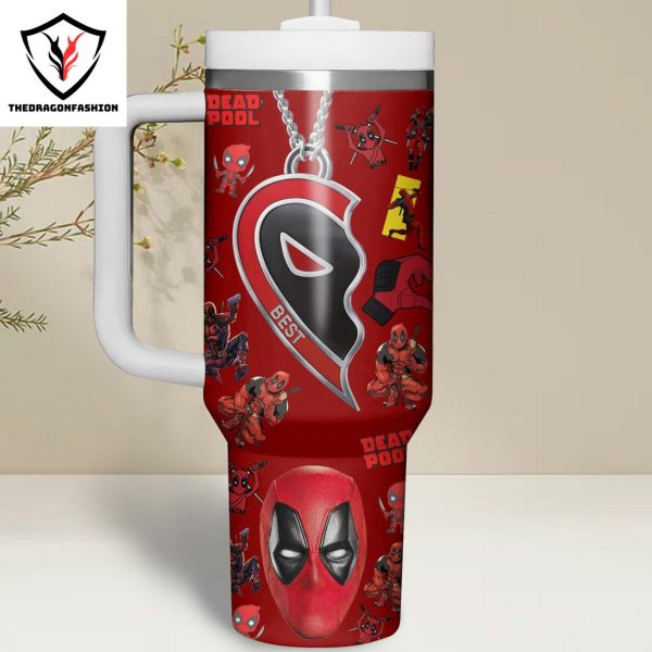 Deadpool And Wolverine Tumbler With Handle And Straw