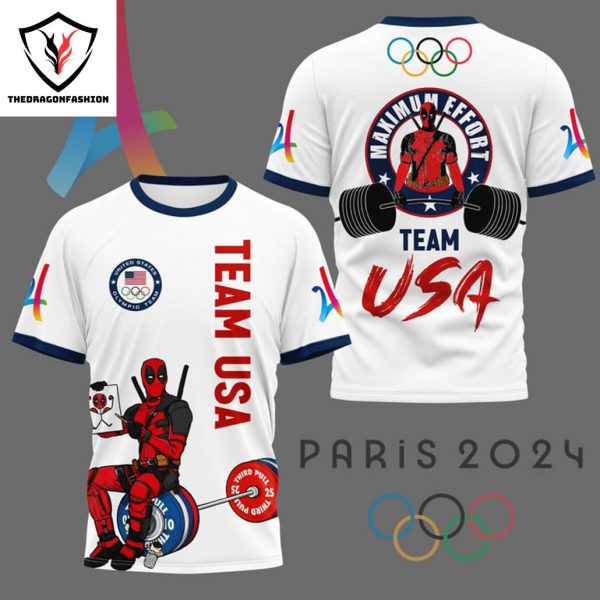 Deadpool Maximum Effort Team USA Olympic Paris 2024 3D T-Shirt