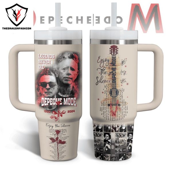 Depeche Mode Legends Never Die 1980-2024 Tumbler With Handle And Straw