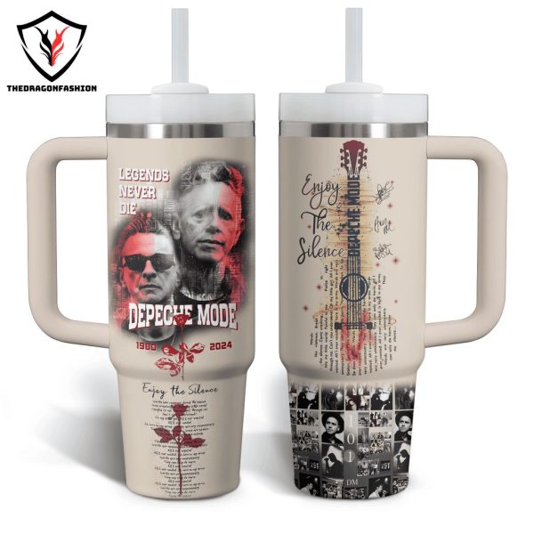 Depeche Mode Legends Never Die 1980-2024 Tumbler With Handle And Straw