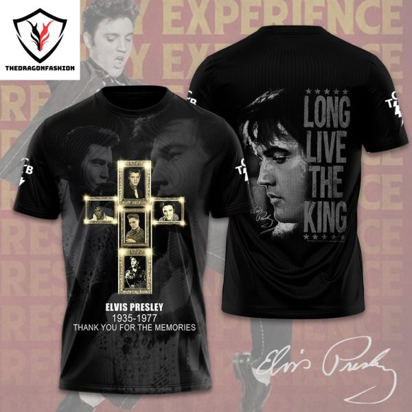 Elvis Presley Long Live The King 1935-1977 Thank You For The Memories 3D T-Shirt