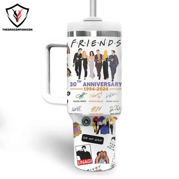 Friends 30th Anniversary 1994-2024 Signature Tumbler With Handle And Straw