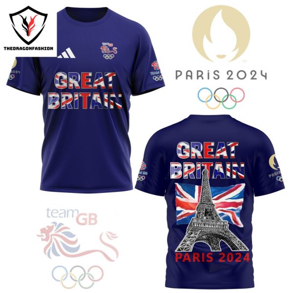 Great Britain 2024 Olympic Paris 3D T-Shirt – Blue