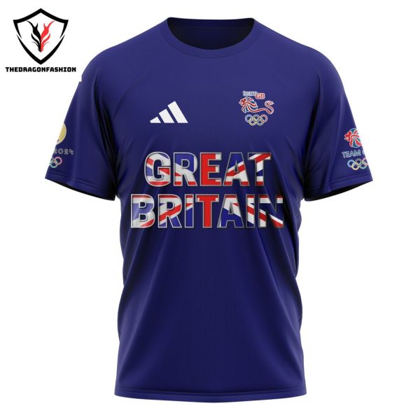 Great Britain 2024 Olympic Paris 3D T-Shirt – Blue