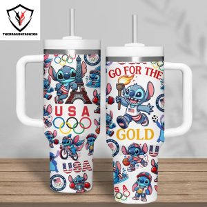 Olympics Paris 2024 USA Go For The Gold Tumbler With Handle And Straw