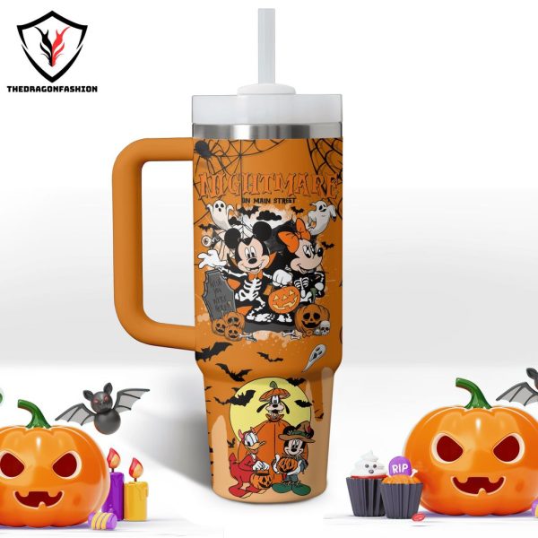 Halloween Nightmare On Main Street Tumbler With Handle And Straw