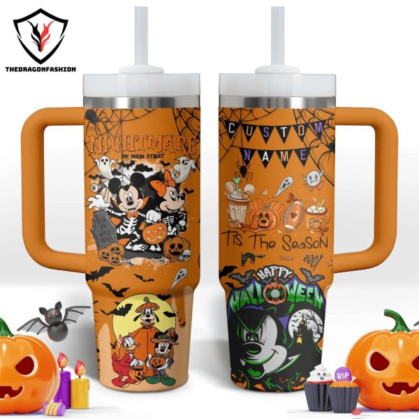 Halloween Nightmare On Main Street Tumbler With Handle And Straw