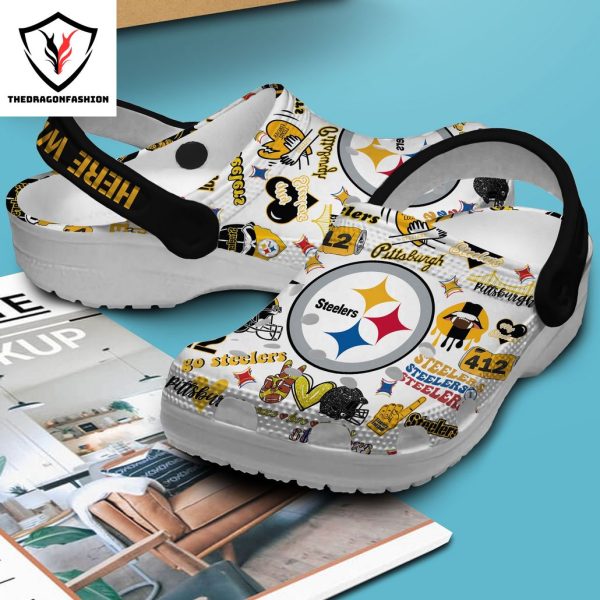 Here We Go Pittsburgh Steelers – Peace Love Steelers Crocs Shoes