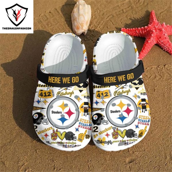 Here We Go Pittsburgh Steelers – Peace Love Steelers Crocs Shoes