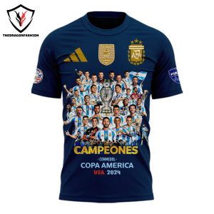 Campeones Copa America USA 2024 Head Coach – Lionel Scaloni Argentina 3D T-Shirt