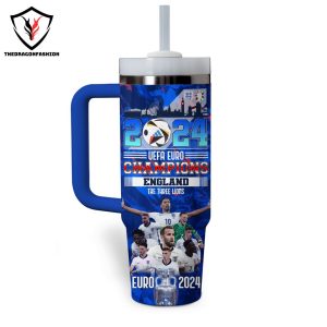 Personalized England Euro 2024 Champions The Three Lions Tumbler With Handle And Straw