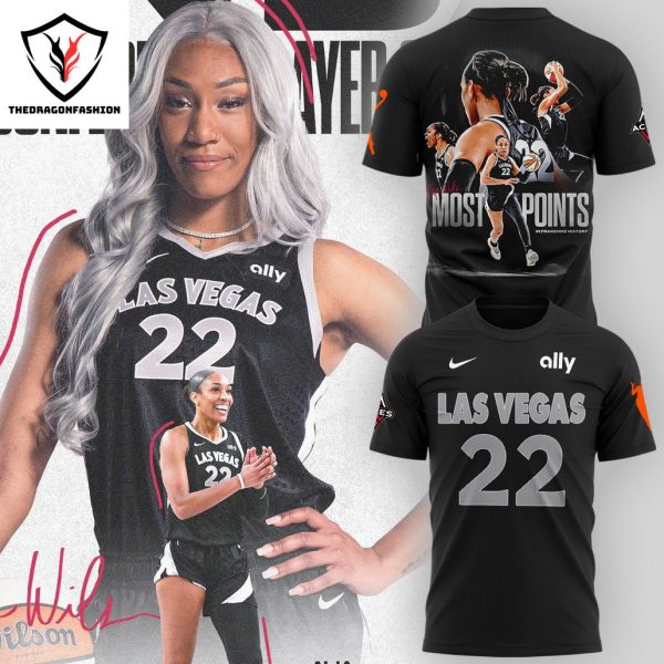 Las Vegas Aces Aja Wilson 22 Signature 3D T-Shirt