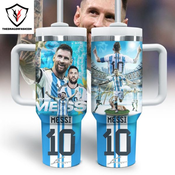 Lionel Messi 10 Signature Tumbler With Handle And Straw