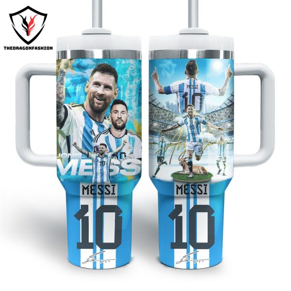 Lionel Messi 10 Signature Tumbler With Handle And Straw