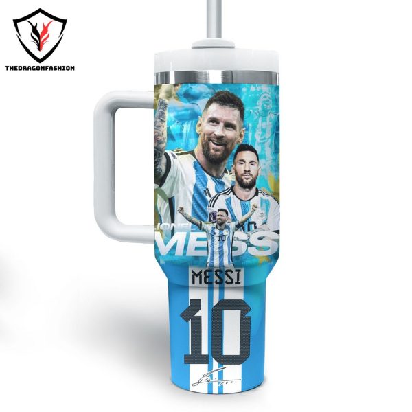 Lionel Messi 10 Signature Tumbler With Handle And Straw