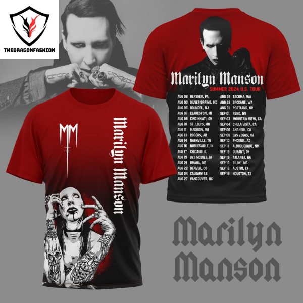 Marilyn Manson Summer 2024 US Tour 3D T-Shirt