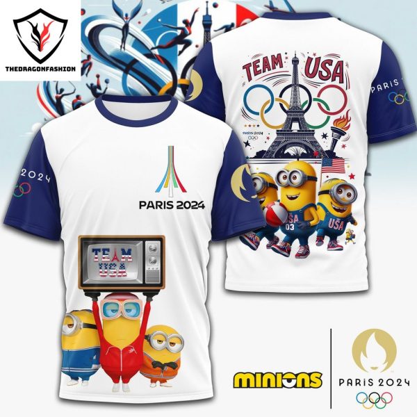 Minions Team USA Olympic Paris 2024 3D T-Shirt