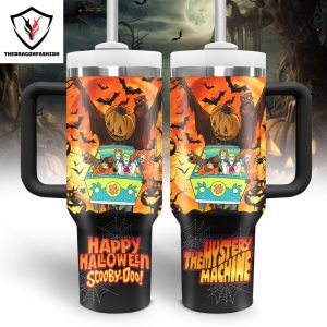 Scooby Doo Happy Halloween The Mystery Machine Tumbler With Handle And Straw