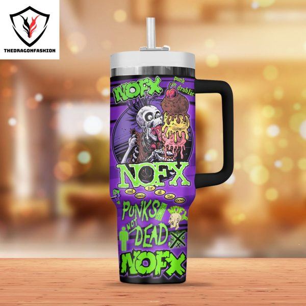 NOFX Punks Not Dead Tumbler With Handle And Straw